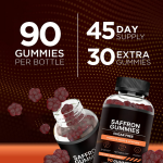Saffron Extract Female Gummy Anti-Oxidant Energy Enhancement, Qi and Blood Replenishment, Vegetarian Gummy