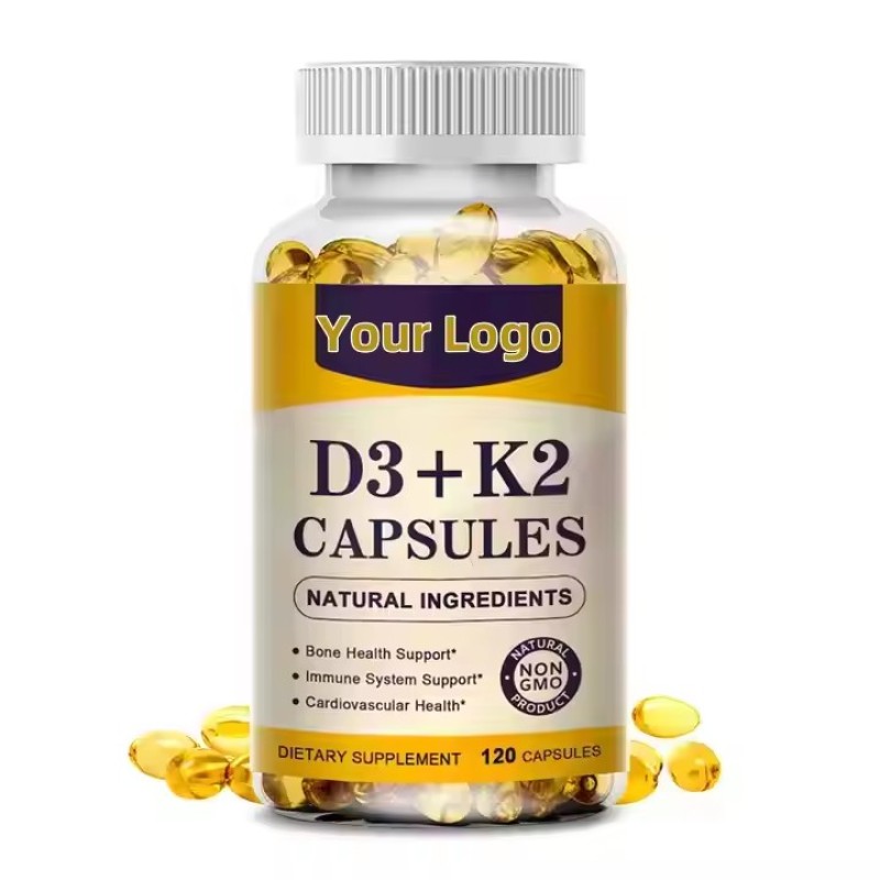 OEM Private Label Vitamin D3+K2 Softgels Capsules Supplements for Bone Health and Immune Support