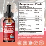 OEM Creatine HCL Liquid Drops with L-Carnitine, BCAA, Glutamine & Vitamins B12 B6 for Muscle Growth