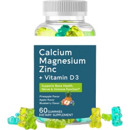 OEM Wholesale Price Own Brand Calcium, Magnesium, Zinc, Gummy, Vitamin D3, Magnesium Glycine, Sugar-free Supplement