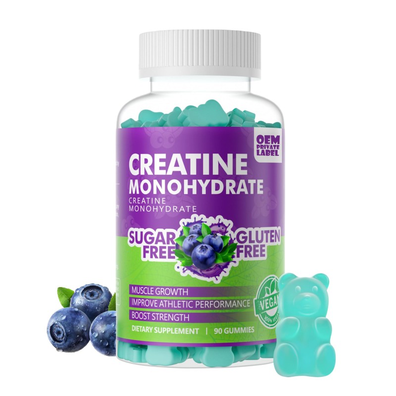 Private Label Pre Workout Supplement Creatine Monohydrate Energy Gummy Creatine Gummies for Muscle Growth