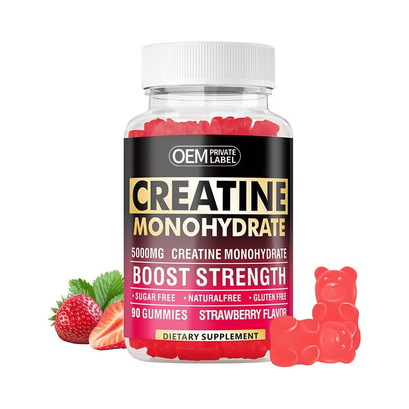 OEM/ODM Strawberry Creatine Monohydrate Gummies for Enhanced Muscle Gain and Absorption