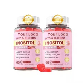 10 in 1 Myo-Inositol D-Chiro  With Vegan Omega 3 and Vitamin B12 Supplements Sugar Free Gummies for Ovarian Health