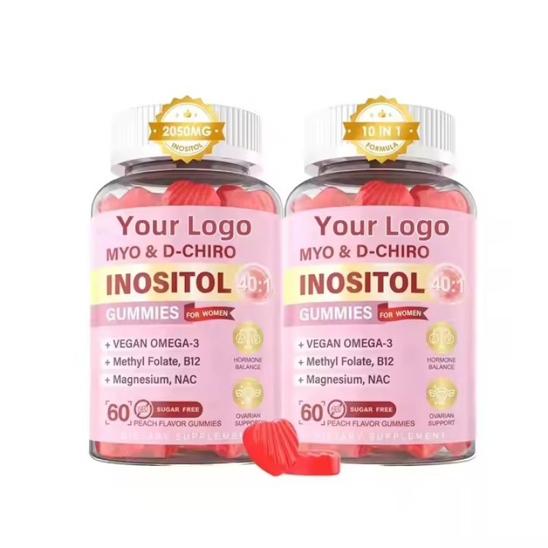 10 in 1 Myo-Inositol D-Chiro  With Vegan Omega 3 and Vitamin B12 Supplements Sugar Free Gummies for Ovarian Health