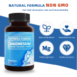Vegan Triple Magnesium Complex 300mg Magnesium Glycinate Malate Citrate Capsules Sleep Relax Magnesium Capsules