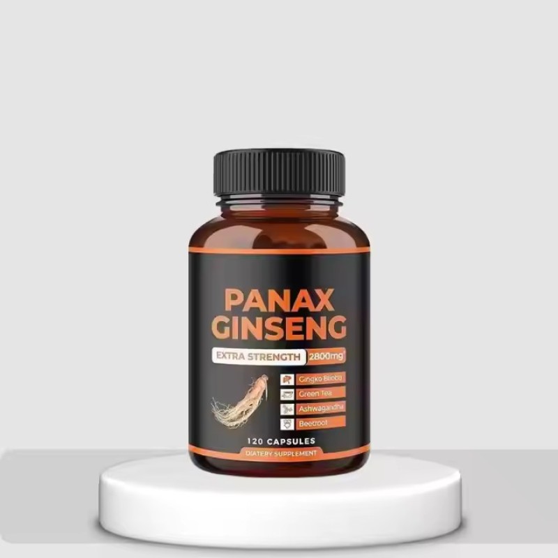 Panax Ginseng Capsules Blended with Ashwagandha, Beetroot, Green Tea Extract & Maca for Energy, Vitality