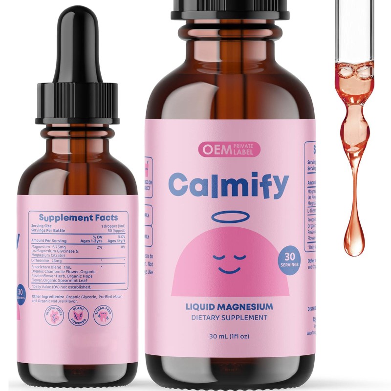 Magnesium Glycinate and Citrate Liquid Drops for Calmness Relaxation and Sleep Support High Absorption Mag Blend