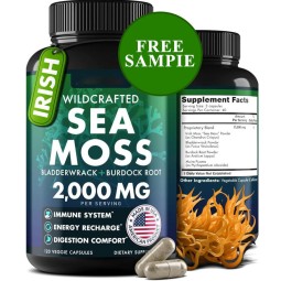 Irish Seaweed Advanced Immune Intestinal Supplement Capsules Antioxidant Burdock Root Bladderwrack Muira Puama for Adults