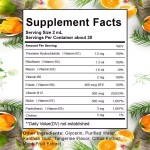 Organic Tangerine Flavor All 8 Vitamins B Complex Liquid Drops - Supports Energy Metabolism Hair Skin Care & Healthy Digestion