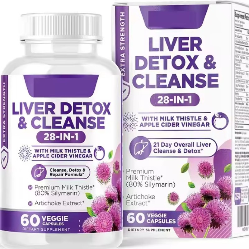 Private Label 28-in-1 Liver Cleanse Detox Repair Formula Herbal Live Capsules for Liver Support Supplement