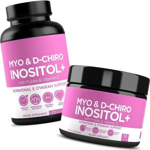 OLLI Private Label Myo & D-Chiro Inositol Capsules with Folate for Women's Hormonal Balance 60 Capsules