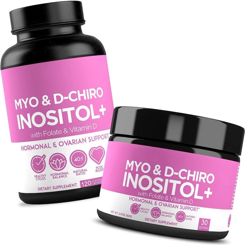 OLLI Private Label Myo & D-Chiro Inositol Capsules with Folate for Women's Hormonal Balance 60 Capsules