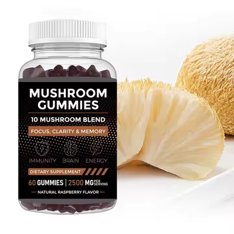 Organic Lion's Mane Mushroom Extract Gummy Candy Enhances Brain Cognitive Health Immune Support Gummy Candy