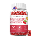 Adult Potassium Magnesium Complex Gummies 250mg Citrate - Leg Cramp Relief & Muscle Support Raspberry Flavor