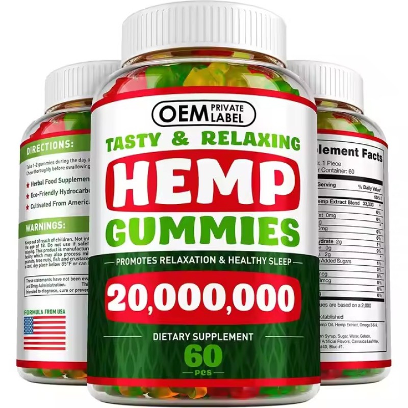 Private Label Healthcare Gummies with Hemp Designed for Relaxation, Calmness & Improved Sleep Quality