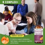 Organic Tangerine Flavor All 8 Vitamins B Complex Liquid Drops - Supports Energy Metabolism Hair Skin Care & Healthy Digestion