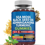 Organic Sea Moss Gummies with Ashwagandha and Lions Mane Immune Support Candy for Adults Not for Pregnant Women