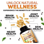 Turmeric Curcumin Capsules Curcuminoids Black Pepper Vegan Joint Support Organic Ginger Turmeric Capsules