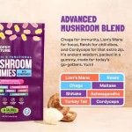 Vegan Lion's Mane Mushroom Gummy Candy Growth Change Visual Health Supplement Brain Development