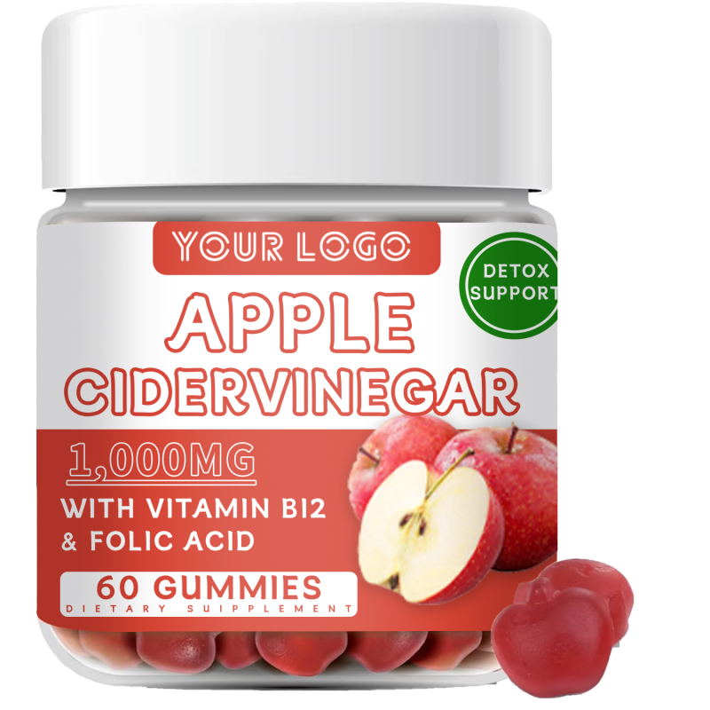 Apple Cider Vinegar Gummies with Vitamin B12 & Folic Acid - Detox Cleanse & Metabolism Booster for Energy & Weight Management