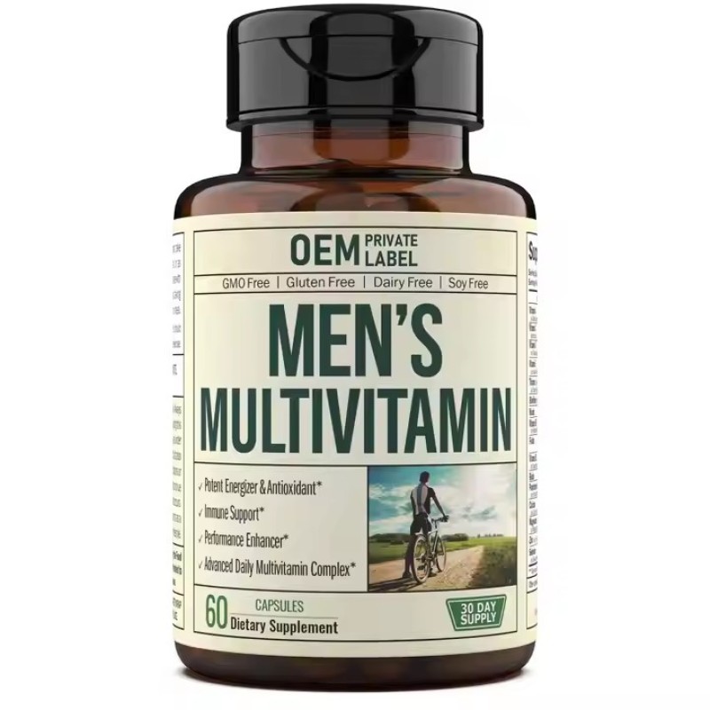 Private Label Multivitamin Capsules for Men Multivitamin Supplement Multiminerals Supplement for Energy, Focus and Performance