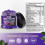 NAD+ Resveratrol Berberine Biotin Soft Candy Collagen Keratin Zinc Vitamin K2 D3 Supplement for Adult Nails Skin and Hair Care