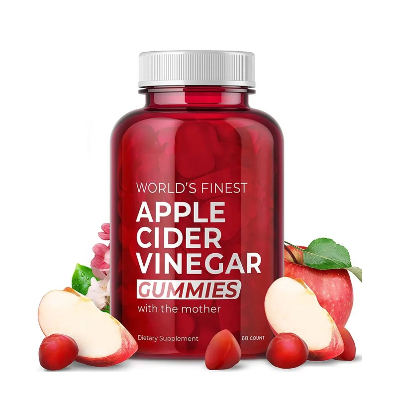 Apple Cider Vinegar Gummies With Vitamin B12 and Folic Acid for Detox Energy and Gut Health Vegan 60 Gummies