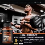 Red Ginseng Panax Ginseng Root Extract Capsules High Potency Herbal Supplement for Energy Boost Vitality Support