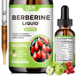 Premium Berberine Liquid Drops Custom OEM Private Label Herbal Supplement for Digestive and Heart Health