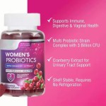 Private Label Vegan Digestion Cranberry Women Probiotic Gummies with Cranberry Women Digestive Health