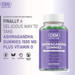 OEM Vegan Pectin Gummies Supplement Ashwagandha Gummy With Zinc and Vitamin D Supports Mood Enhancing Providing