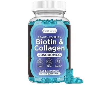 OEM/ODM Hair Skin Nails Multivitamin Natural Flavor Collagen With Biotin Vitamin Gummy  Collagen Biotin Gummies Supplements