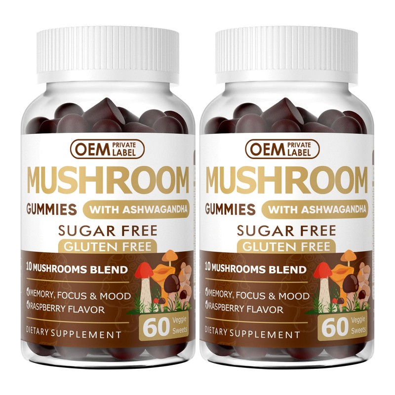 Hot Selling Mushroom Gummies for Brain Boost, Immune Support & Energy  10 Blend Formula for Men & Women