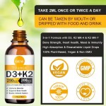 OEM/ODM High Quality Vitamin D3 K2 Drops Oral Oil Support Bones Liquid Drops System and Energy Levels