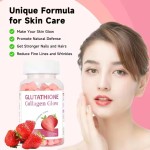 Skin Whitening Brightening Gluta Collagen Glow Gummies Anti Aging Skin Hair Nail Care Collagen Vitamin Super