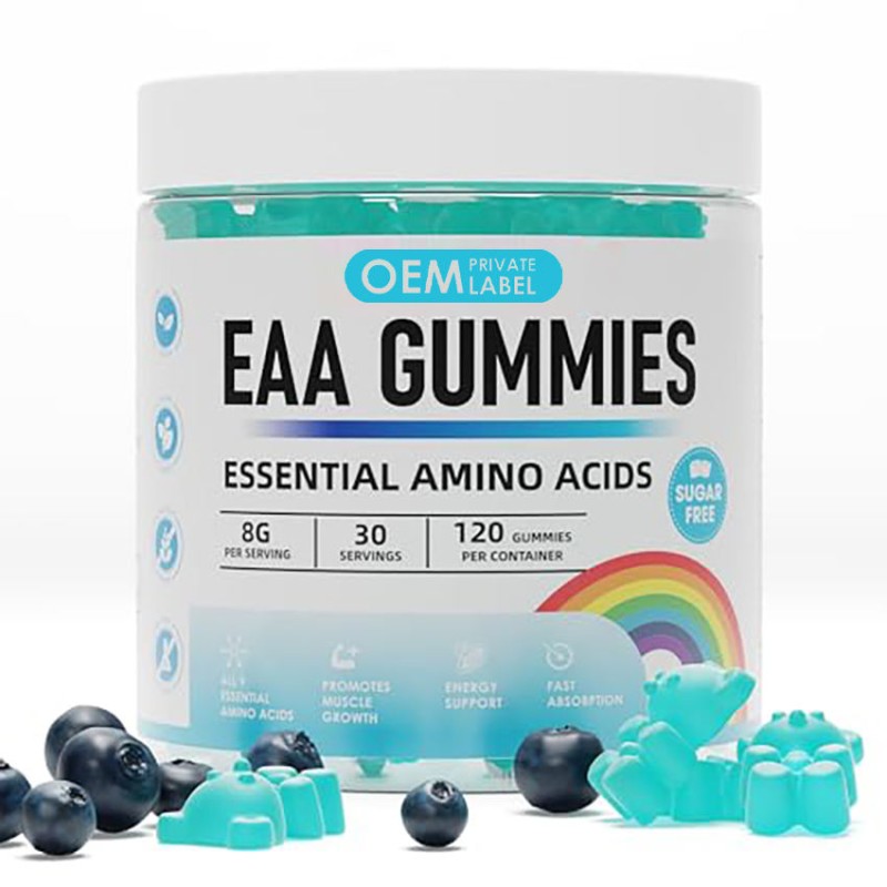 OEM EAA Gummies  Essential Amino Acids with BCAA, Non-GMO, Gluten-Free, Pre-Workout Sport Supplements