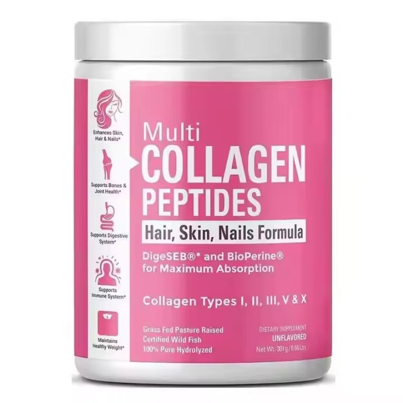 Health Supplement Hair Nails Skin Protein Fish Multi Collagen Peptide High Absorption Rate Collagen Supplement Powder