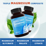 Vegan Triple Magnesium Complex 300mg Magnesium Glycinate Malate Citrate Capsules Sleep Relax Magnesium Capsules