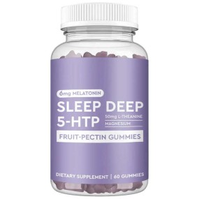 Deep Sleep Supplement for Adults Vitamins B6 Theanine 5-HTP Powder Melatonin Gummy Candy