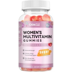 Private Label Sugar-Free Multivitamin Gummies for Men & Women - Daily Nutrients for Hair, Skin, Energy & Immune Support