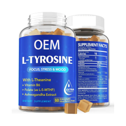 L Tyrosine L Theanine Ashwagandha Gummies for Stress Relief Mood Support Focus Boost Adults & Students Dietary Supplement