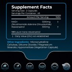 NAD+ with Resveratrol Capsules - Liposomal Ultra Strength for Cellular Energy & Healthy Aging