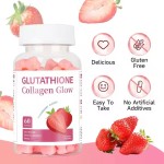 Skin Whitening Brightening Gluta Collagen Glow Gummies Anti Aging Skin Hair Nail Care Collagen Vitamin Super