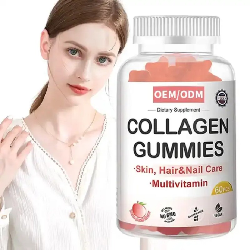 Collagen and Biotin Hair Growth Gummy Adult Health Supplement OEM  Vitamin Gummy Dosage Is Not for Children