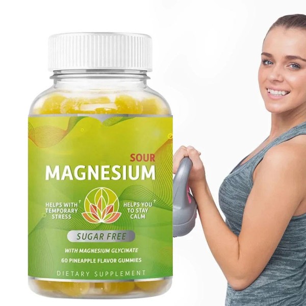 Calcium Magnesium Glycinate Gummies with Multi Vitamins for Relaxation and Bone Support 60 Gummies