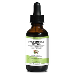 Source Factory Liquid Vitamin D Drops Manufacturer - Vitamin D3 K2 Drops for Faster Absorption with Omega 3 MCT Oil Strong Bones