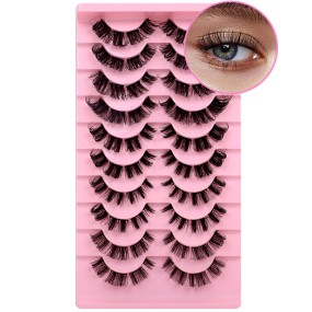 D Curly Strip Eyelashes Factory - Custom Packaging Russian Thick