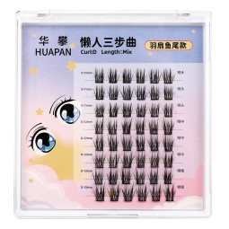 浓密底部睫毛簇工厂-混合条状D卷丝带