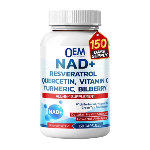 NAD+ Resveratrol Supplement - Berberine, Vitamin D3 & Green Tea for Cellular Health Support