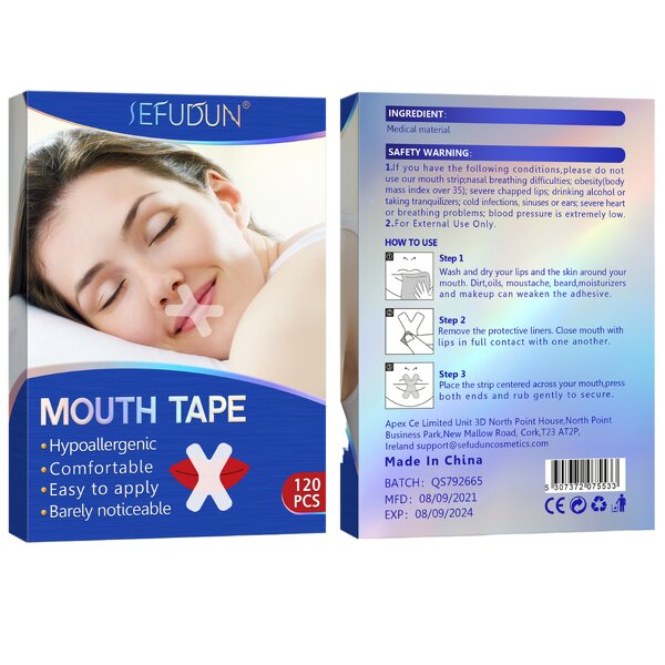 Hypoallergenic Non-Woven Fabric Sleeping Mouth Tape Manufacturer - Portable Snoring Solution, 120pcs/Box